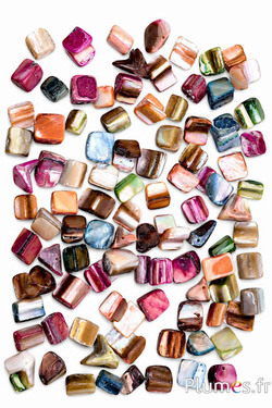 Acrylperlen quadratisch - 7-11 mm - mehrfarbig